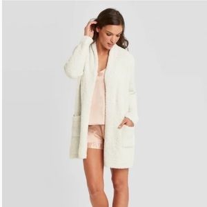 Cozy Feather Yarn Cardigan Stars Above - Cream